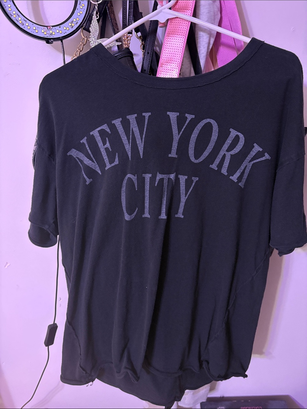 Black "New York City" Graphic Tee for Women